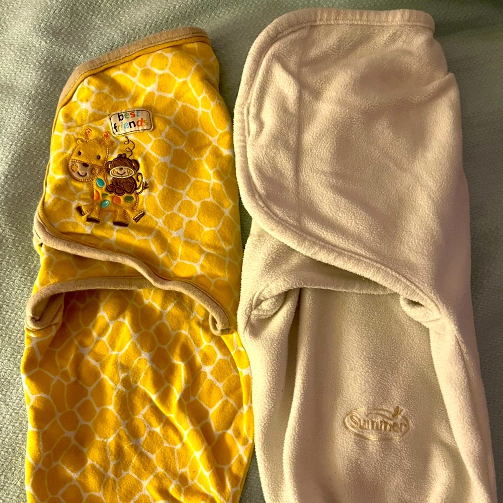 Set of 2 Summers brand baby swaddles